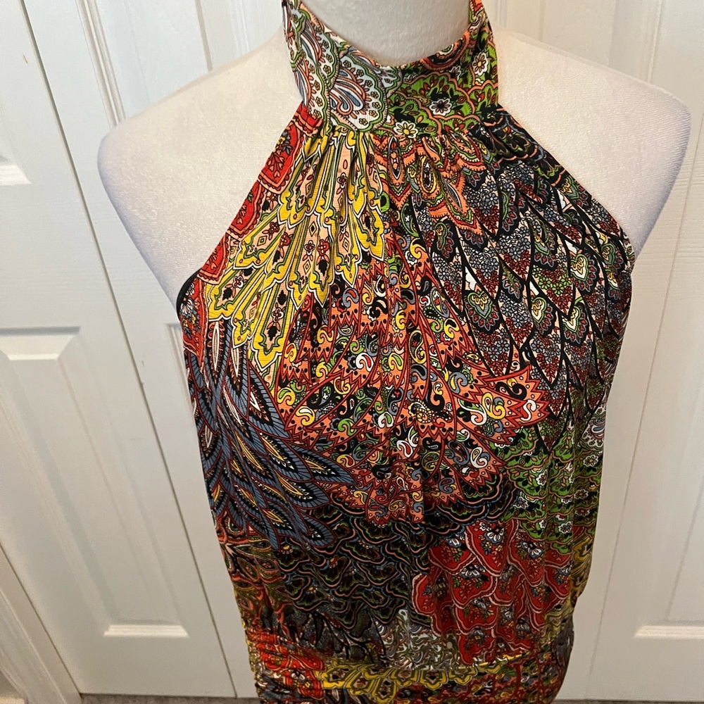 Joseph Ribkoff size 10 Sleeveless Halter Printed Party Top - Picture 4 of 16